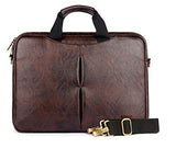 15.6" Laptop Briefcase | Leatherette Laptop Bag | Business Messenger Bag-Dark Brown