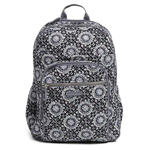 Vera Bradley Iconic XL Campus Backpack, Signature Cotton, Charcoal Medallion