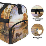 Travel Tote Luggage Weekender Duffle Bag, Deer Wallpaper Large Canvas shoulder bag with Shoe