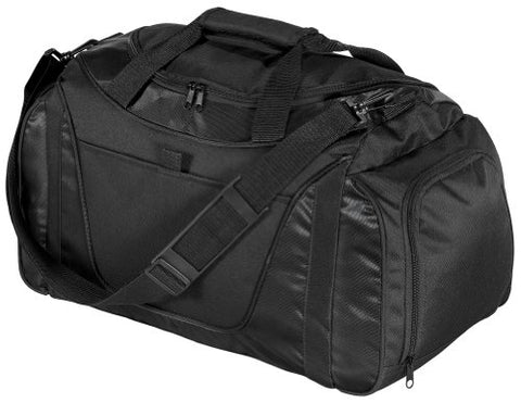 Port & Company Small Two-Tone Duffel, Black
