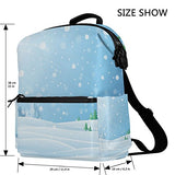 Colourlife Winter View Stylish Casual Shoulder Backpacks Laptop School Bags Travel Multipurpose