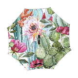 Reverse Umbrella Watercolor Cactus Pattern Windproof for Car