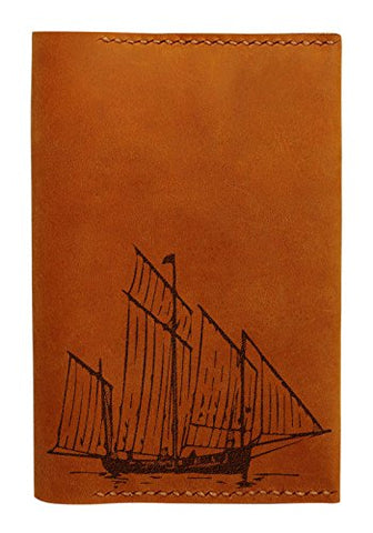 Ancient Ship Handmade Genuine Leather Passport Holder Case Hlt_01