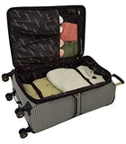 London Fog Softside 28" Spinner Suitcase, Black Tan Plaid