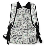 Multi leisure backpack,Funny Bill Dollars Hundred Money United State, travel sports School bag for adult youth College Students