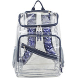 Eastsport Clear Top Loader Backpack, Navy with Purple Brushstroke