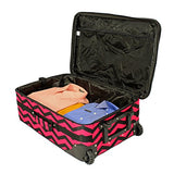 World Traveler Chevron Expandable Upright Luggage Set, Fuchsia Black Chevron