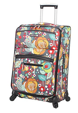 Lily Bloom Large Expandable Design Pattern Luggage With Spinner Wheels For Woman (28in, Bliss)