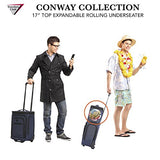 Travelers Club Top Expandable +50% Capacity Luggage with USB Port, Navy Blue, 17" Underseat Carry-On