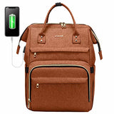 Laptop Backpack for Women Fashion Travel Bags Business Computer Purse Work Bag with USB Port,Orange