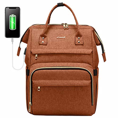 Laptop Backpack for Women Fashion Travel Bags Business Computer Purse Work Bag with USB Port,Orange