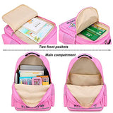 Girls Backpack for Kids Elementary Bookbag Girly School Bag with Insulated Lunch Tote and Pencil Pouch for Children (Light Pink - 3 Pices)