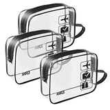 3pcs TSA-Approved Clear Travel Toiletry Bag With Handle Strap, ANRUI Airline Kit 3-1-1 Clear