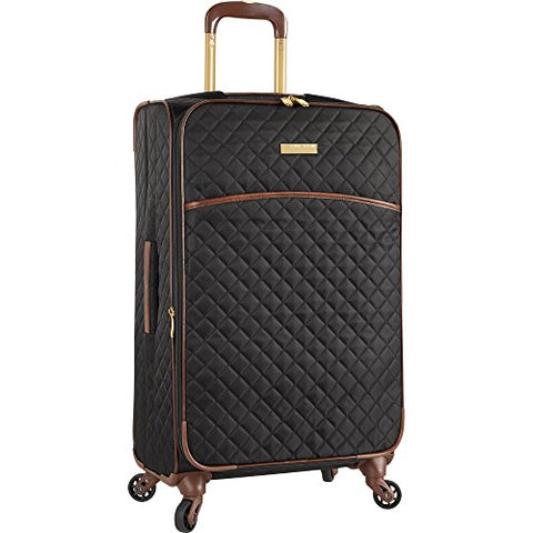 Anne Klein 29" Expandable Softside Spinner Luggage, Black Quilted