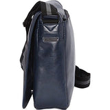 Ben Sherman Keats Grove Leather Single Compartment Flapover Messenger Bag Black