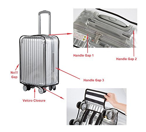 Luggage Cover,Clear Pvc Transparent Travel Suitcase Protector Dust-Proof  Cover For 20-28 Inch