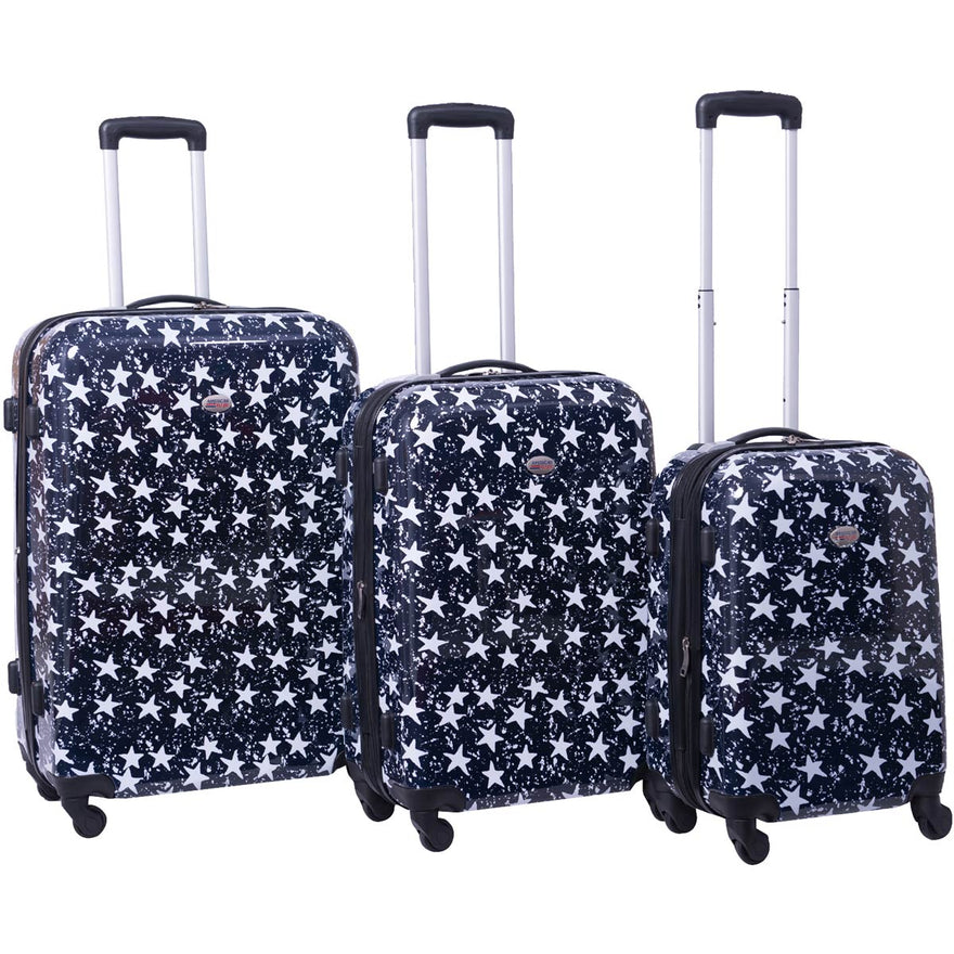 American Flyer Stars 3pc Hardside Spinner Set
