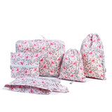 5Pcs Flamingo Floral Travel Bags Set Luggage Sorting Organizer Pouch Clothes Underwear Bra