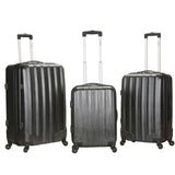 Rockland Luggage Santa Fe Metallic 3 Piece Polycarbonate Spinner Luggage Set