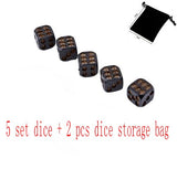 5pcs/set Black Skull Dice Grinning Skull Deluxe Devil Poker Dice Play Game Dice Tower with Death