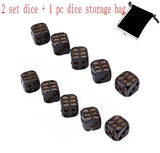 5pcs/set Black Skull Dice Grinning Skull Deluxe Devil Poker Dice Play Game Dice Tower with Death
