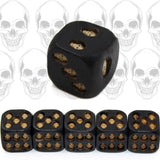 5pcs/set Black Skull Dice Grinning Skull Deluxe Devil Poker Dice Play Game Dice Tower with Death