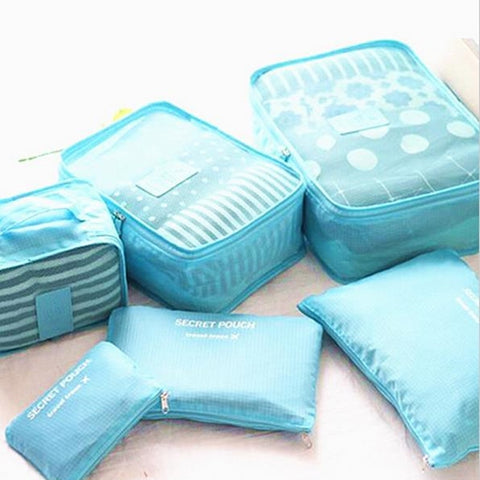 6 Pcs/Set Waterproof Travel Home Luggage Travel Bag Clothes Wholesale Organizer Pouch Case Bags