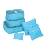 6 Pcs/set Nylon Packing Cubes Set Travel Bag Organizer Large Capacity Travel Bags Hand Luggage