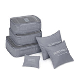 6 Pcs/set Nylon Packing Cubes Set Travel Bag Organizer Large Capacity Travel Bags Hand Luggage