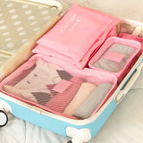 6 Pieces One Set Luggage Nylon Packing Cube Travel Bags System Durable Large Capacity of Unisex
