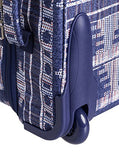 Roxy Womens Wheelie Rolling Suitcase Luggage Akiya Combo Blue Print