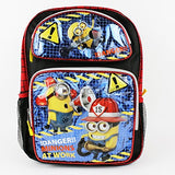 Despicable Me Minions At Work Glitter Boys And Girls School Backpack With Lunch Bag Set