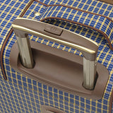 London Fog Kensington 21 Inch Expandable Spinner Carry-On, Blue Tan Plaid, One Size