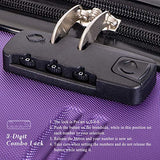 Merax Travelhouse Luggage 3 Piece Expandable Spinner Set Purple