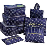 Packing Cubes,Mossio 7 Set Travel Organizers Backpack Waterproof Storage Bags for Trip Blue Circle