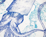 Cognitive Surplus Cephalopod Marine Illustration Tote Bag 10 Oz Recycled Cotton