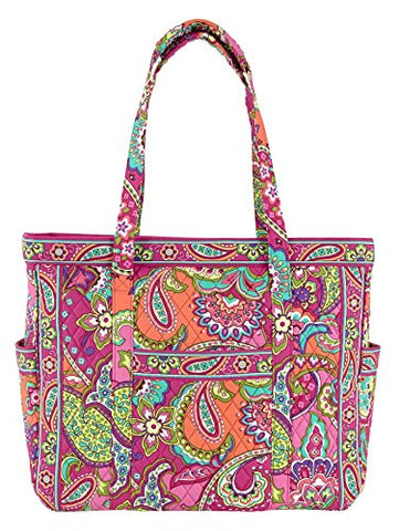 Vera Bradley Womens Get Carried Away Tote Pink Swirls Tote