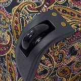 London Fog Cranford 15" Under The Seat Bag, Black Gold Plum Paisley