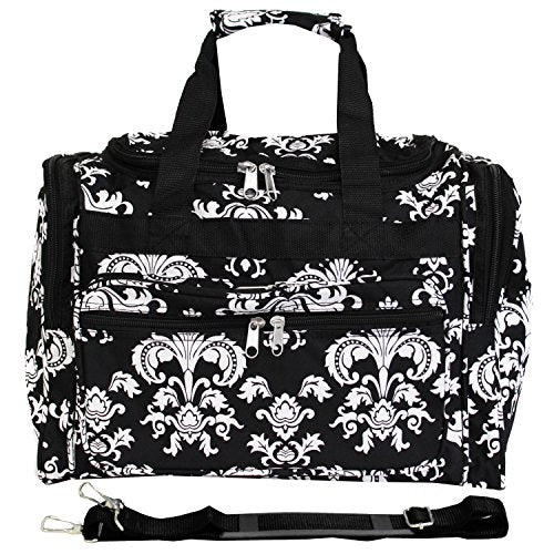 World Traveler 81T16-630  Duffle Bag, One Size, Black White Damask II