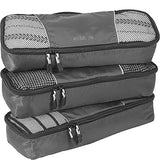eBags Slim Packing Cubes for Travel - Organizers - 3pc Set - (Titanium)