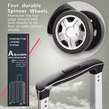 Coolife Luggage Aluminium Frame Suitcase with TSA Lock 100% PC (20in)