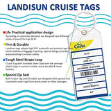 Landisun Cruise Tags Luggage Tag ID Holds with Zip Seal & Steel Loops Thick PVC Bag of 8 Pack.