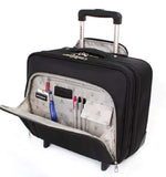 SWISSGEAR 8869 DURABLE ULTRA PORTABLE 16" ROLLING TOTE - BLACK