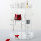 BNSDMM Cosmetic Storage Box Transparent Storage Rack 360 Degree Rotating Desktop Jewelry Storage Box Dressing Table Skin Care Products Rack