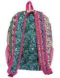 16.5" Print School Travel Multipurpose Backpack Bag (Bohemium Pink)