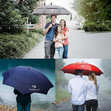 Procella Golf Umbrella 62 Inch Large Oversize Windproof Waterproof Automatic Open Rain & Wind Resistant Vented Double Canopy Best Golf-Sized Stick Umbrellas for Men and Women Sturdy Portable (Black)