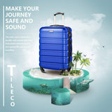 COOLIFE Luggage 3 Piece Set Suitcase Spinner Hardshell Lightweight TSA Lock (Blue)