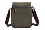 Sechunk Small Vintage Canvas Messenger Cross body bag Shoulder bag (m_Green, middle)