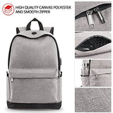Backpack, Water Resistant School Backpack With Usb Charging Port For Women Men, Canvas College