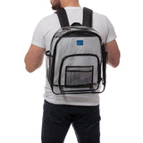 Heavy Duty Clear Backpack, See-Thru Bookbag, Transparent Work Travel Bag Black